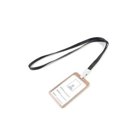 Fekete kötél   arany Alumínium ötvözet üzleti munka kártya azonosító jelvény lanyard tartó Hot függőleges fém