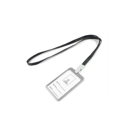 Fekete kötél   ezüst Alumínium ötvözet üzleti munka kártya azonosító jelvény lanyard tartó Hot függőleges fém