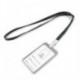 Fekete kötél   ezüst Alumínium zseb hitelkártya azonosító kártya jelvény címke tulajdonosa Pass tok nyakpánt