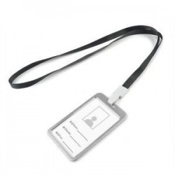 Fekete kötél   ezüst Alumínium zseb hitelkártya azonosító kártya jelvény címke tulajdonosa Pass tok nyakpánt