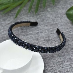 Sötétkék Női lányok bling strasszos kristály rugalmas hajpánt hajszalag haj kiegészítők