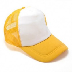 Fehér / sárga Üres sima snapback sapka Unisex férfiak női hip-hop állítható sport baseball sapka