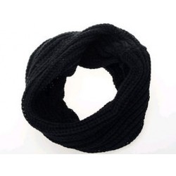 Fekete Női férfiak téli meleg meleg végtelen 1 körkábel kötött köpeny Xmas nyak sál kendő JP