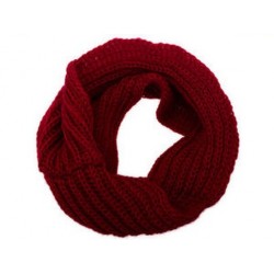 Bor vörös Férfi női gyapjú kötött téli meleg takaró nyak végtelen kör sál kendő Xmas ajándék