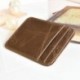 GENUINE LEATHER MENS SMALL ID CREDIT CARD WALLET HOLDER SLIM POCKET CASE BROWN