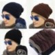 Fekete Retro férfi nők téli meleg gyapjú horgolt Kötött sapka Plicate Baggy Beanie kalap koponya