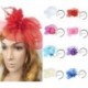 Rózsavörös Női divat Fascinator Toll Esküvői Party Pillbox Hat fejpánt Clip Fátyol