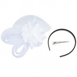 fehér Női Fascinator Feather Esküvői Party Pillbox Hat fejpánt Clip Fátyol Új