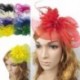 Rózsavörös Női Fascinator Feather Esküvői Party Pillbox Hat fejpánt Clip Fátyol Új