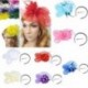 Bézs Női Fascinator Feather Esküvői Party Pillbox Hat fejpánt Clip Fátyol Új