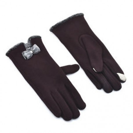 * 2 Barna Női téli meleg kesztyű Érintőképernyős kesztyűk Kültéri vezetési kesztyű ujjatlan aranyos