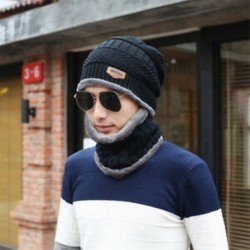 Fekete Unisex férfiak kemping kalap téli meleg beanie baggy gyapjú sál kendő Fleece vonal