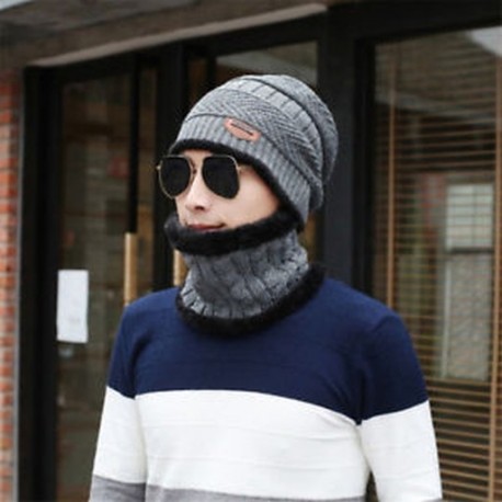 szürke Unisex férfiak kemping kalap téli meleg beanie baggy gyapjú sál kendő Fleece vonal