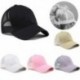 * 2 Ezüst 2018 lófarok baseball sapka nők rendetlen bun baseball sapka Snapback sun sport sapkák