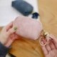Fekete Női divat PU bőr mini pénztárca kártya kulcstartó Zip érme erszényes tengelykapcsoló táska