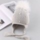 Rózsaszín Kisgyermek gyerekek lányok csecsemő csecsemő téli meleg horgolt kötött sapka Bieie Ski Cap Hat