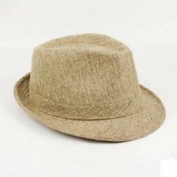 Khaki Férfi alkalmi Fedora Trilby gengszter sapka Női nyári strand napsütés Panama kalap