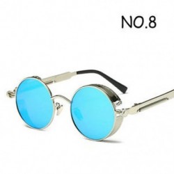 Ezüst / Bue Hot Vintage polarizált Steampunk napszemüveg divat kerek tükrözött retro szemüveg