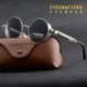 Arany / rózsaszín Vintage Retro Polarizált Steampunk Napszemüveg Divat Kerek Tükrözött Szemüveg Új
