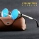 Fekete / szürke Hot Vintage polarizált Steampunk napszemüveg divat kerek tükrözött retro szemüveg