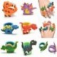 2PCS aranyos dinoszaurusz ujj gyűrű PVC puha rajzfilm dinoszaurusz gyűrűk gyerekek játék ajándék