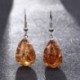 * 11 (3X1cm) 925 Ezüst Fehér Topáz Holdkő Fül Hook Hoop Dangle Fülbevaló Női Ékszer Ajándék