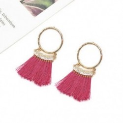 * 37 Rose Red Női divat Bohém fülbevaló Vintage Boho hosszú bojt fülbevaló fülbevaló