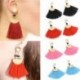 * 37 Rose Red Női divat Bohém fülbevaló Vintage Boho hosszú bojt fülbevaló fülbevaló