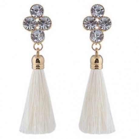 * 35 Fehér Női színes bohém fülbevaló nyáron hosszú bojt bordó Boho dangle fülbevaló