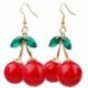 Divat Női Cseresznye Csepp Draple Rhinestone Fül Hook Fülbevaló Ékszer Ajándék 1Pair