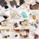 * 20 9 Párok / Ezüst készlet Elegáns 20 stílusú fülbevaló szett hosszú csokor kristály 6Pair fül csípő karika nők