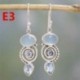 * E6 (hossza 5 cm) 925 Ezüst Ametiszt Holdkő Opál Ruby Topáz Dangle Drop Fülbevaló Hook Ékszerek