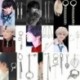 Ezüst színű fülbevaló hosszú lánccal - Tollal - Karikával - KPOP - BTS - Bangtan Boys - 11