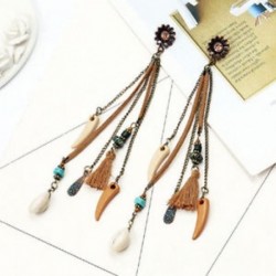 Divat Bohém fülbevaló Vintage hosszú címer Fringe Boho Dangle Női fülbevaló