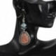 Vintage nők Boho tibeti 925 ezüst türkiz Dangle horog fülbevaló ékszerek