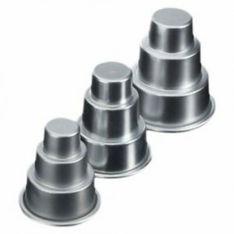 3db Három emeletes tortaforma - alumínium sütőforma - R3W7