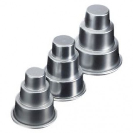 3db Három emeletes tortaforma - alumínium sütőforma - L4O5