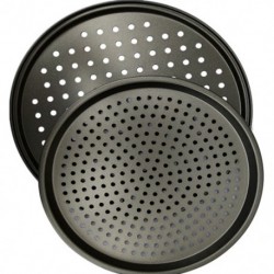 Fekete - 2db-os készlet - pizzasütő forma - fém sütőforma - P7R2