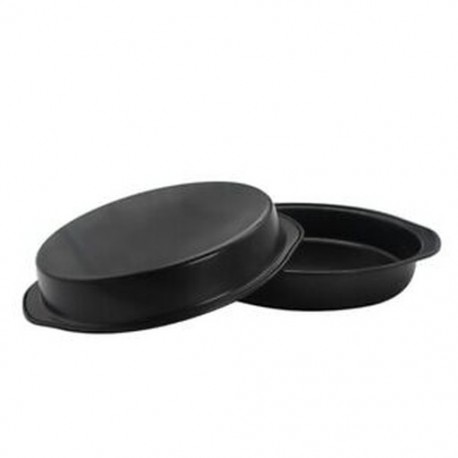 2X (2 darabos sütőkészlet, 8 hüvelykes dupla fogantyúval ellátott pizzatálca, nem tapadós mély pizza Bakin F3V1