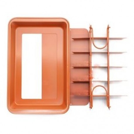 2db Vörösesbarna színű - 31x20cm-es Brownie sütőforma szeletelővel - fém sütőforma - L3E6