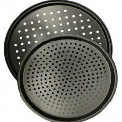 Fekete - 2 x 2db-os készlet - pizzasütő forma - fém sütőforma - K5D4