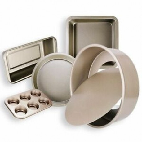 Arany színű - 5db-os készlet - muffin forma - torta forma - fém sütőforma - A1R9