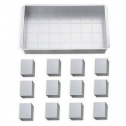 2db 295x170mm-es Téglalap alakú tortaforma 2 x 12db 4cm-es blokkal - alumínium sütőforma - J6L2