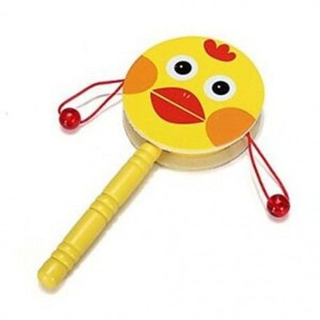 Baba gyerek fából készült zenei kéz csengő remegő Rattle dob játék F2O2