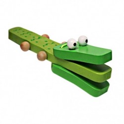 Rajzfilm krokodil castanets gyermekek baba fából készült castanets zenei játékok C2M3