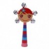 1db baba gyerekek szivárványos fa fogantyúval Bell Jingle Stick Shaker Rattle játékok K1R6
