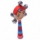1db baba gyerekek szivárványos fa fogantyúval Bell Jingle Stick Shaker Rattle játékok K1R6