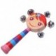1db baba gyerekek szivárványos fa fogantyúval Bell Jingle Stick Shaker Rattle játékok Z2J6
