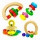 Baba fából készült csengő Rattle játék-csengő zenei nevelési ütős hangszer U1L7