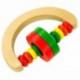 Baba fából készült csengő Rattle játék-csengő zenei nevelési ütős hangszer U1L7